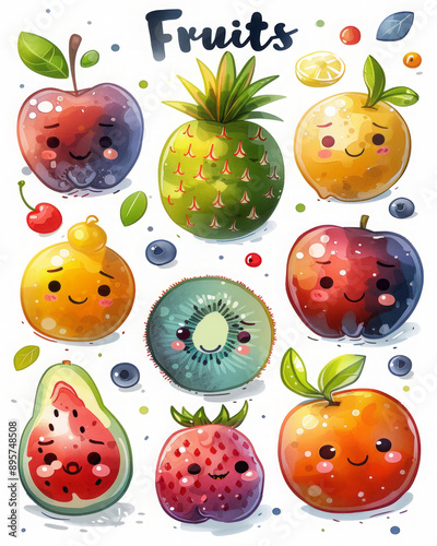 Cute Cartoon Fruits