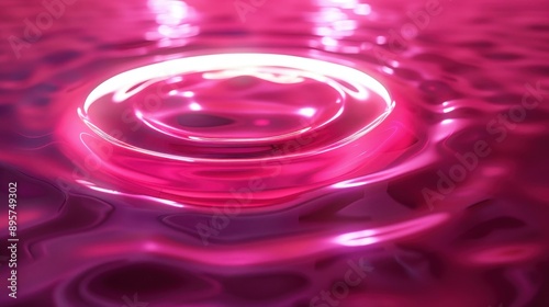 Vibrant pink ripple effect on water surface  abstract liquid background photo