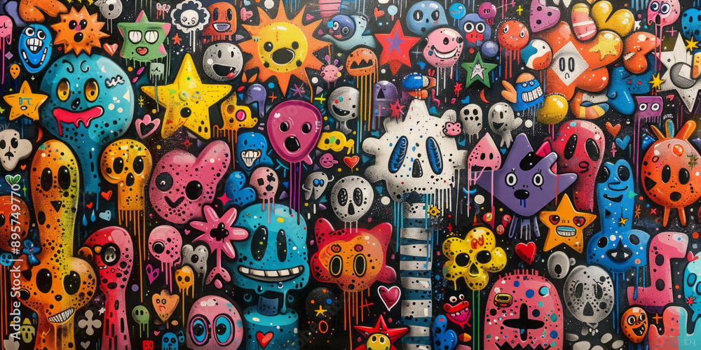 Fototapeta premium Colorful Graffiti Characters