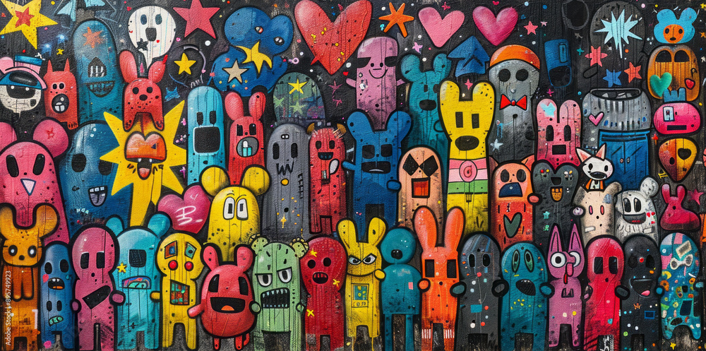 Fototapeta premium Colorful Graffiti Characters