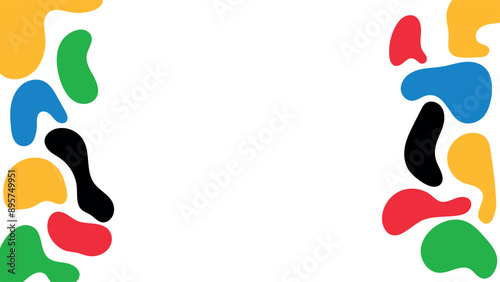 Olympic background. Frame with colored figures for the Olympic Games. Banner with colored spots.
