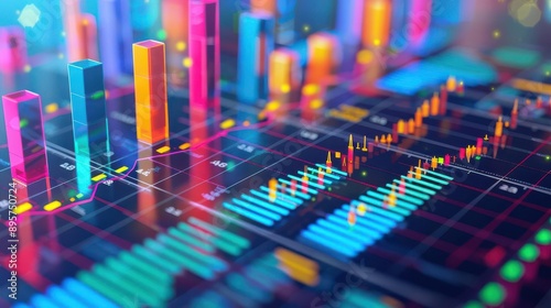 Economy graph highlighting datadriven statistics and trends, designed with vibrant and polished visuals