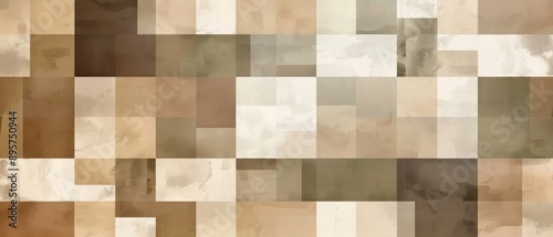 Wallpaper Mural Repeating squares, neutral earth tones, flat design illustration Torontodigital.ca