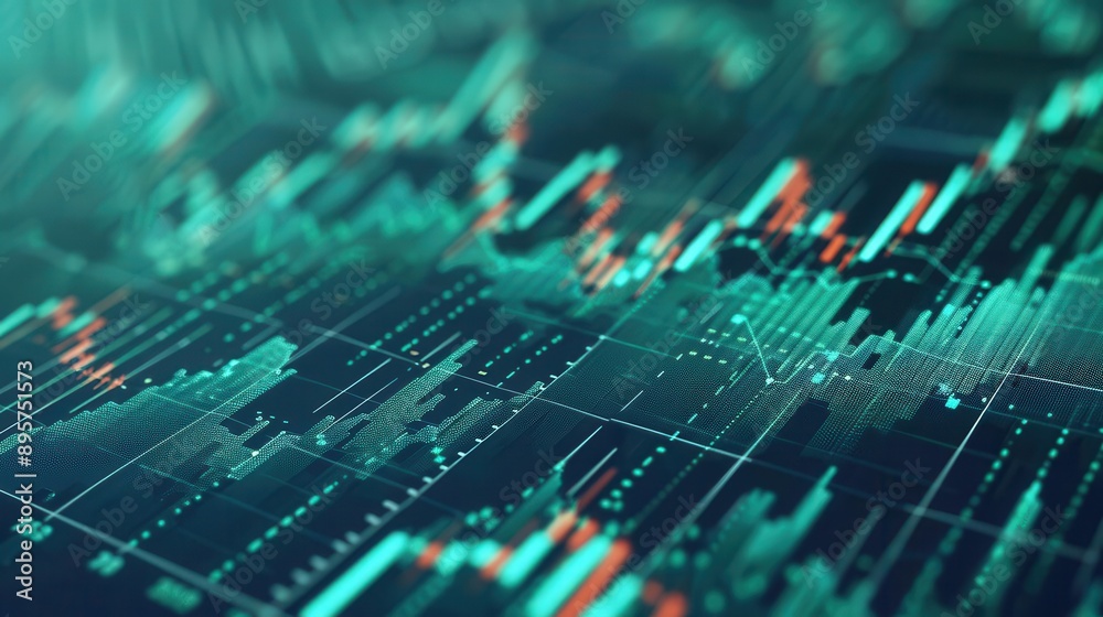 Finance chart depicting fluctuating economic indicators, with a focus on upward and downward movements in a sleek style Finance chart depicting fluctuating economic indicators, with a focus on upward and downward movements in a sleek style