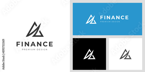 triangle finance logo design with growth up design idea for travel, logistic, business growth logo symbol