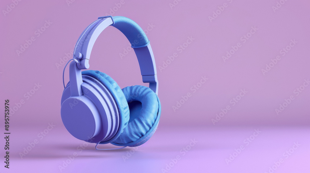 headphone on blue background headphone on blue background