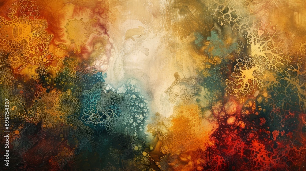 Vibrant Abstract Texture with Intricate Patterns and Warm Hues Vibrant Abstract Texture with Intricate Patterns and Warm Hues