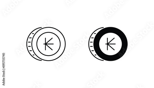 Kip icon design with white background stock illustration