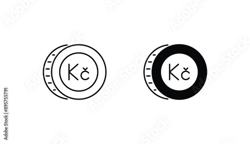 Koruna icon design with white background stock illustration