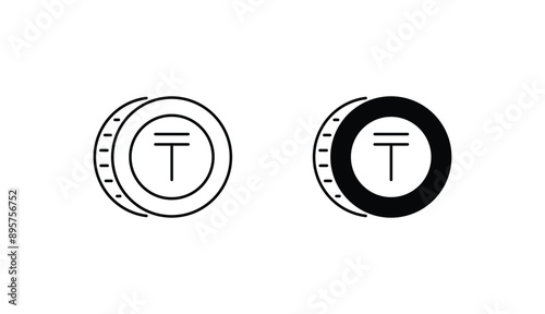 Tenge icon design with white background stock illustration