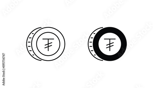 Tugrik icon design with white background stock illustration