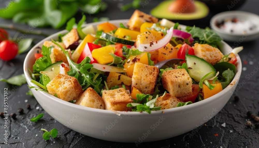 Fresh Panzanella Salad With Croutons Fresh Panzanella Salad With Croutons
