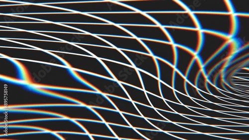 Psychedelic Optical Illusion, Seamless loop. Captivating psychedelic with colorful, concentric lines and patterns creating an optical illusion effect. 