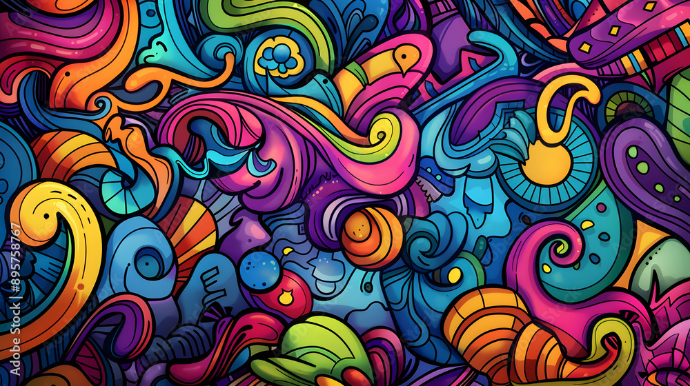 doodle art full background illustration doodle art full background illustration