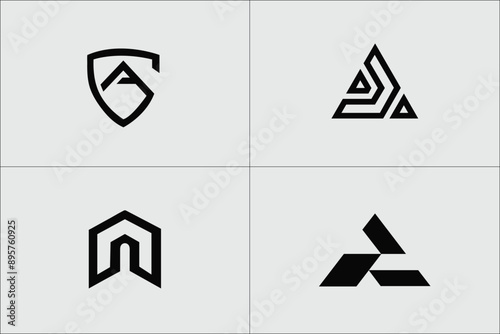 Free Download letter A iconic geometric logo set - GFXLoad