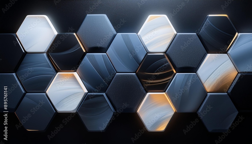Black background with geometric cubes arranged in a honeycomb shape Black background with geometric cubes arranged in a honeycomb shape