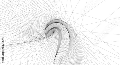 abstract spiral surface 3d illustration