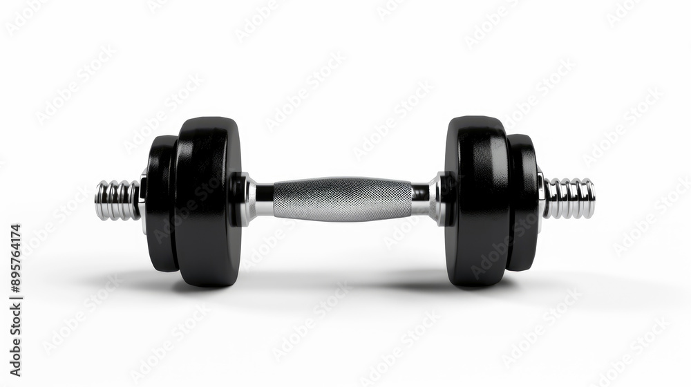 Black dumbbell isolated on white background with clipping path Black dumbbell isolated on white background with clipping path