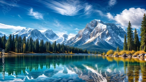 Tranquil Mountain Lake Reflection