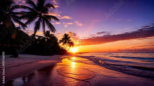 Stunning Sunset Over Serene Beach