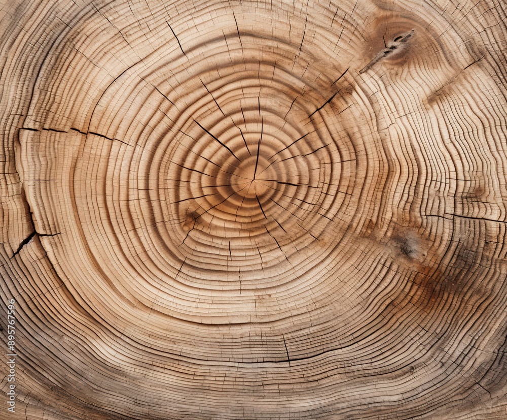 Fototapeta premium Oak tree cut surface. Ai generative