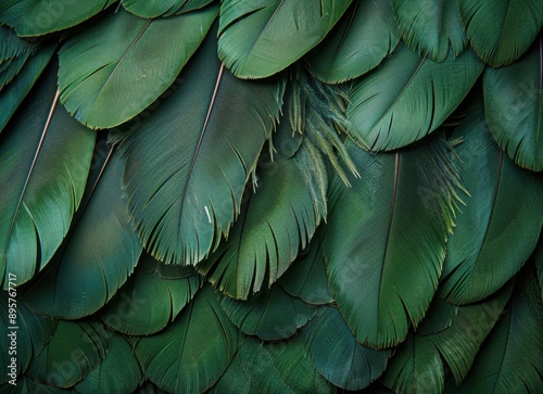 Green Feathers Background