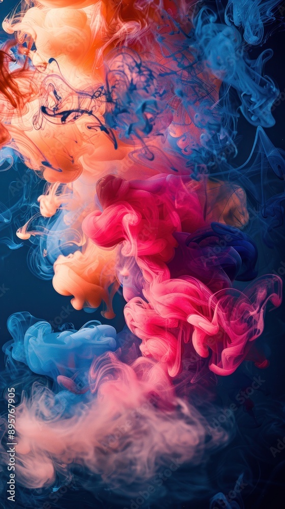 Abstract swirls of colored ink in water Abstract swirls of colored ink in water