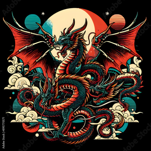 Majestic Dragon Soaring Through a Dramatic Sky