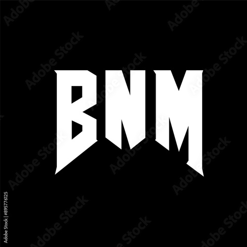 BNM letter logo design for technology company. BNM logo design black and white color combination. BNM logo, BNM vector, BNM design, BNM icon, BNM alphabet. BNM typography logo design. photo