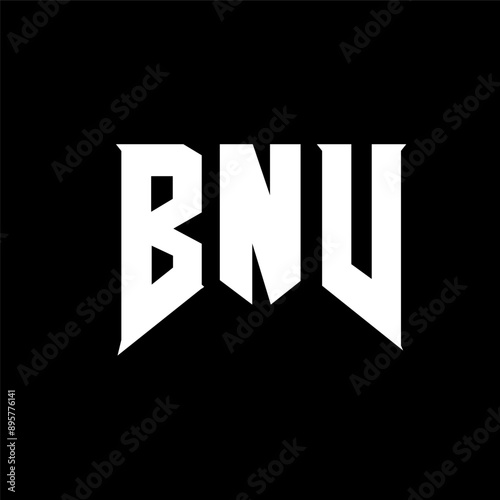 BNV letter logo design for technology company. BNV logo design black and white color combination. BNV logo, BNV vector, BNV design, BNV icon, BNV alphabet. BNV typography logo design. photo