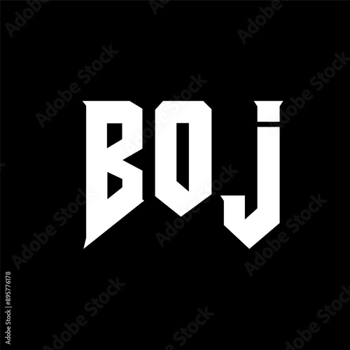 BOJ letter logo design for technology company. BOJ logo design black and white color combination. BOJ logo, BOJ vector, BOJ design, BOJ icon, BOJ alphabet. BOJ typography logo design.