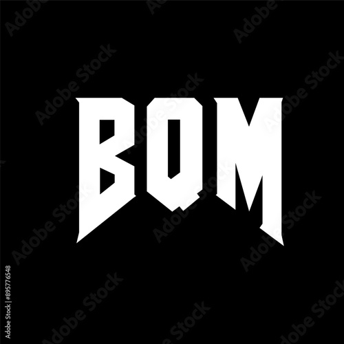 BQM letter logo design for technology company. BQM logo design black and white color combination. BQM logo, BQM vector, BQM design, BQM icon, BQM alphabet. BQM typography logo design.