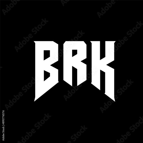 BRK letter logo design for technology company. BRK logo design black and white color combination. BRK logo, BRK vector, BRK design, BRK icon, BRK alphabet. BRK typography logo design.