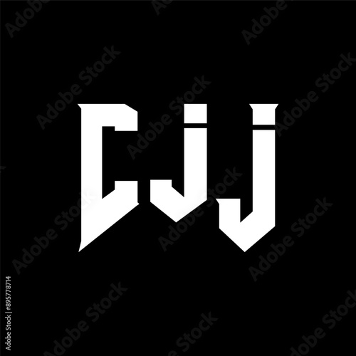 CJJ letter logo design for technology company. CJJ logo design black and white color combination. CJJ logo, CJJ vector, CJJ design, CJJ icon, CJJ alphabet. CJJ typography logo design. photo