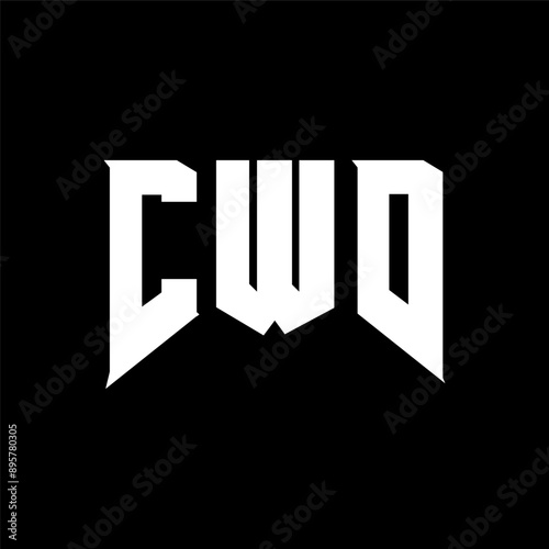 CWD letter logo design for technology company. CWD logo design black and white color combination. CWD logo, CWD vector, CWD design, CWD icon, CWD alphabet. CWD typography logo design. photo