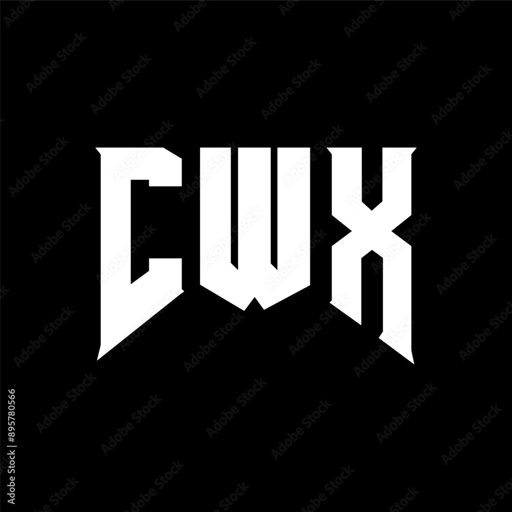 CWX letter logo design for technology company. CWX logo design black and white color combination. CWX logo, CWX vector, CWX design, CWX icon, CWX alphabet. CWX typography logo design.