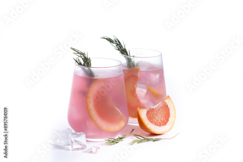 Grapefruit cocktail isolated on white background