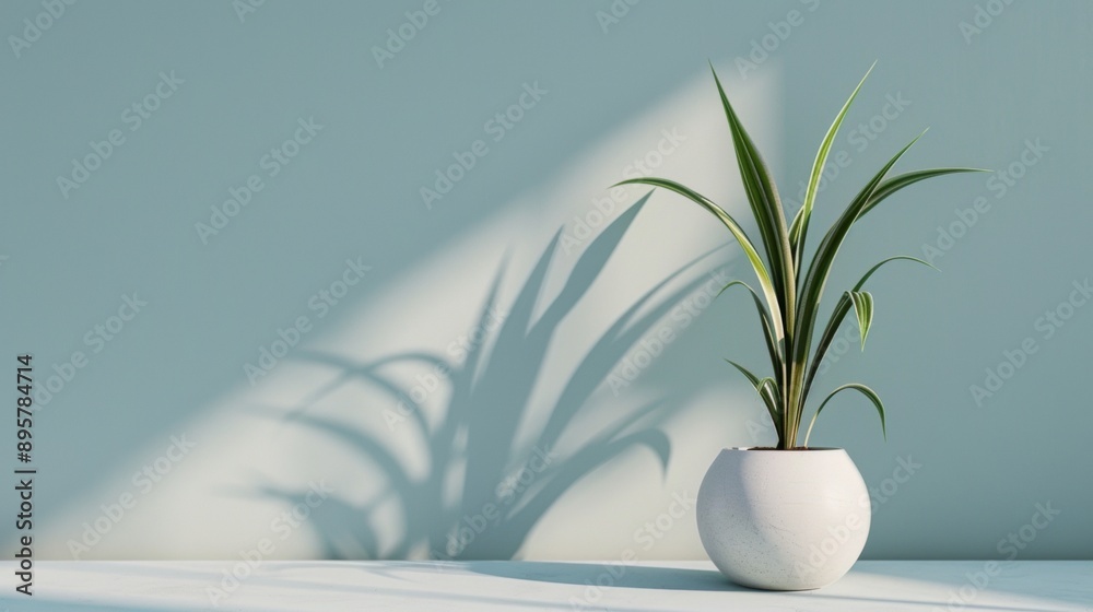 Minimalist Potted Plant in Soft Natural Light Minimalist Potted Plant in Soft Natural Light