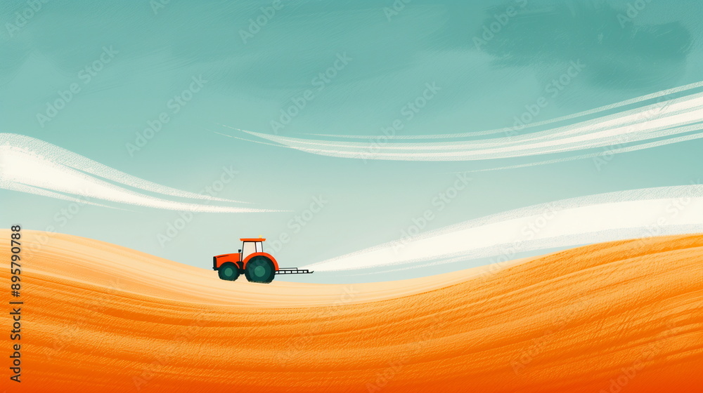 farming Red Tractor Spraying on Rolling Hills Under Dramatic Sky Capturing Agricultural Serenity and Dynamic Artistry Abstract Landscape farming Red Tractor Spraying on Rolling Hills Under Dramatic Sky Capturing Agricultural Serenity and Dynamic Artistry Abstract Landscape