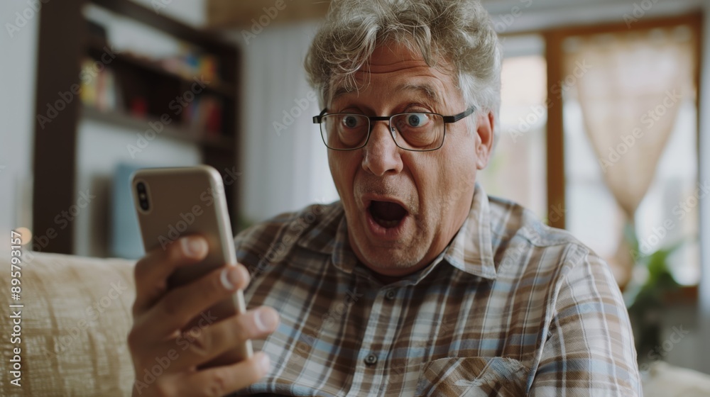 Unhappy stunned old Caucasian man look at smartphone screen shocked by bad unexpected news online. Upset amazed mature male use cellphone surprised frustrated by message Unhappy stunned old Caucasian man look at smartphone screen shocked by bad unexpected news online. Upset amazed mature male use cellphone surprised frustrated by message
