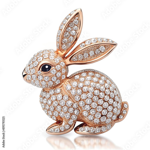 Exclusive diamond brooch depicting a rabbit