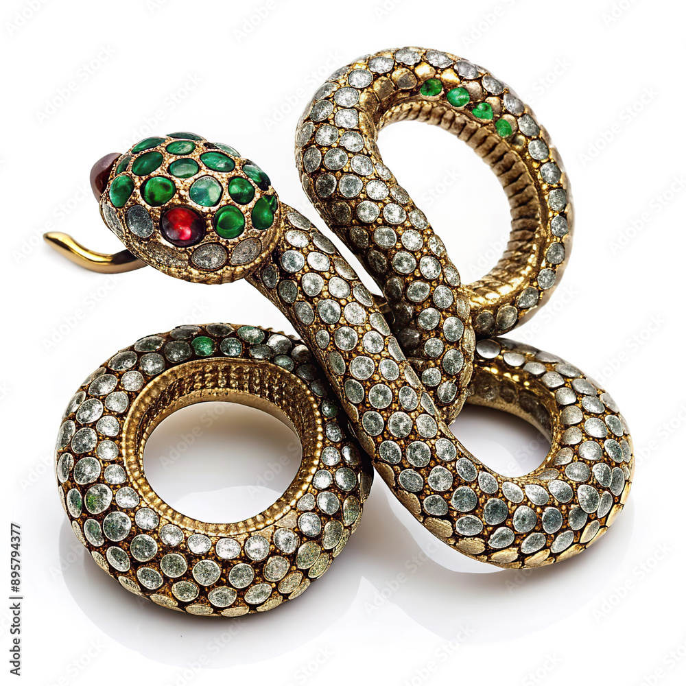 Jewelry brooch with an intricate snake design Jewelry brooch with an intricate snake design