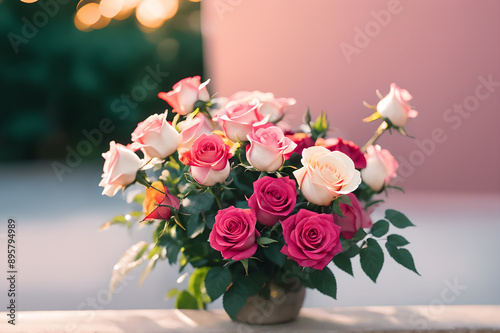 bouquet of roses in a vase