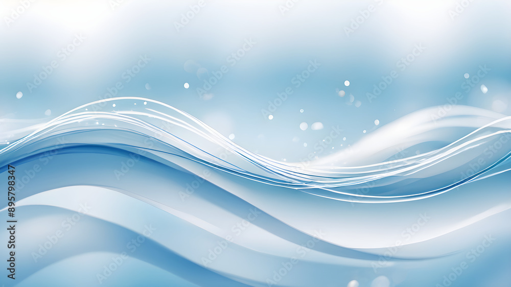 Abstract Light Blue White Waves with Bokeh Abstract Light Blue White Waves with Bokeh