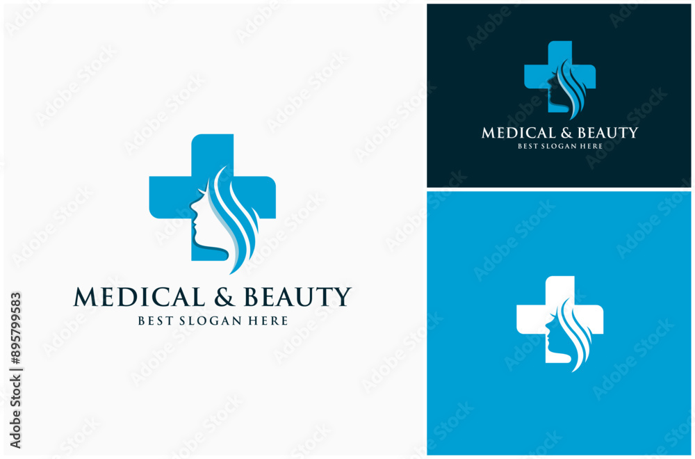 Φωτογραφία Beauty Woman Beautiful Girl Body Care Treatment Medical Clinic Vector Logo Desig