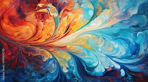 Traditional Ottoman Turkish marbling art patterns as abstract colorful background