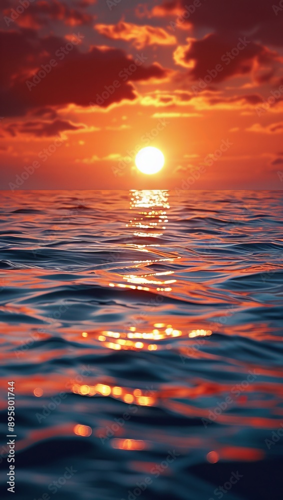 Peaceful Sunset Over Water Focus on a serene sunset over water, with a tranquil background Peaceful Sunset Over Water Focus on a serene sunset over water, with a tranquil background