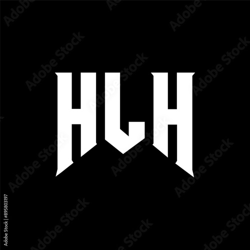 HLH letter logo design for technology company. HLH logo design black and white color combination. HLH logo, HLH vector, HLH design, HLH icon, HLH alphabet. HLH typography logo design. photo