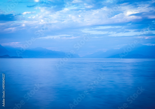 Wallpaper Mural Dusk at Lake Garda in Italy Torontodigital.ca