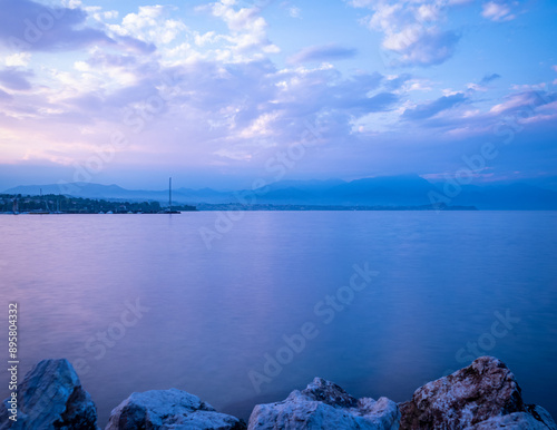 Wallpaper Mural Sunset at Lake Garda in Italy Torontodigital.ca